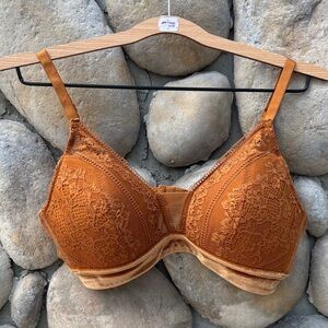 Auden Bohemian Lace/Velvet Brown Lightly Lined Bralette